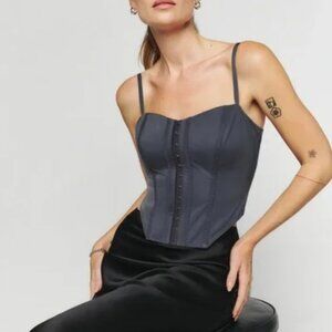 NWT Reformation London Top Sz2/6 Charcoal